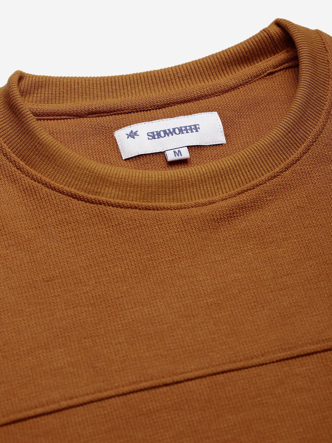 Men's Mustard Solid Round Neck T-Shirt