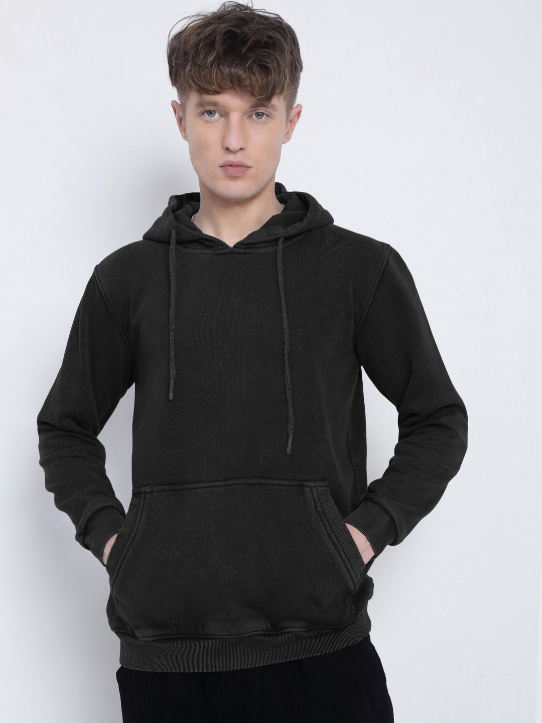 Men's Black Hoodie with Pockets