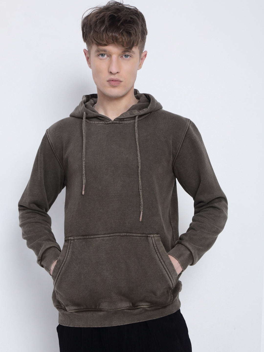 Men's Brown Hoodie with Pockets