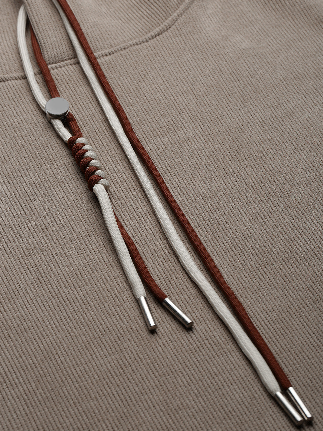 Men's Casual Beige Full Sleeves Hoodie