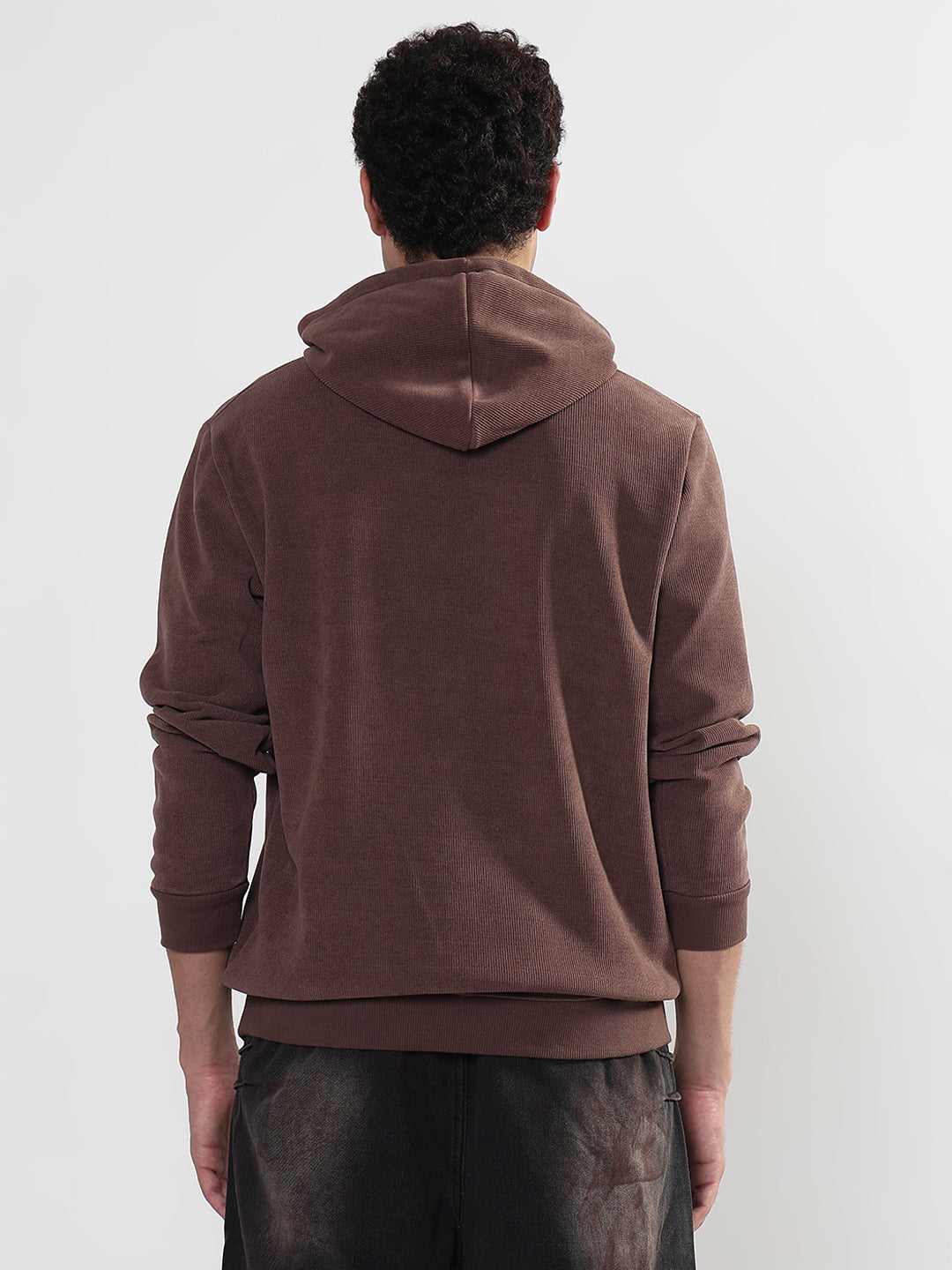 Men's Casual Brown Full Sleeves Hoodie
