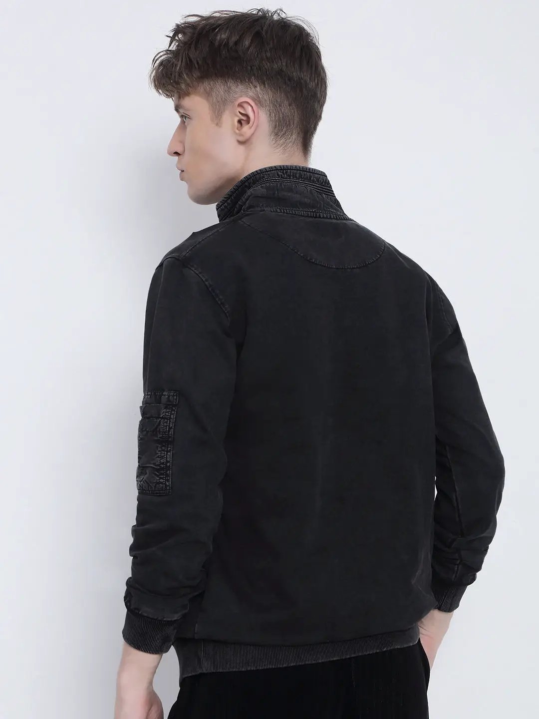 Shop Men's Charcoal High Neck Sweatshirt | Showoffff