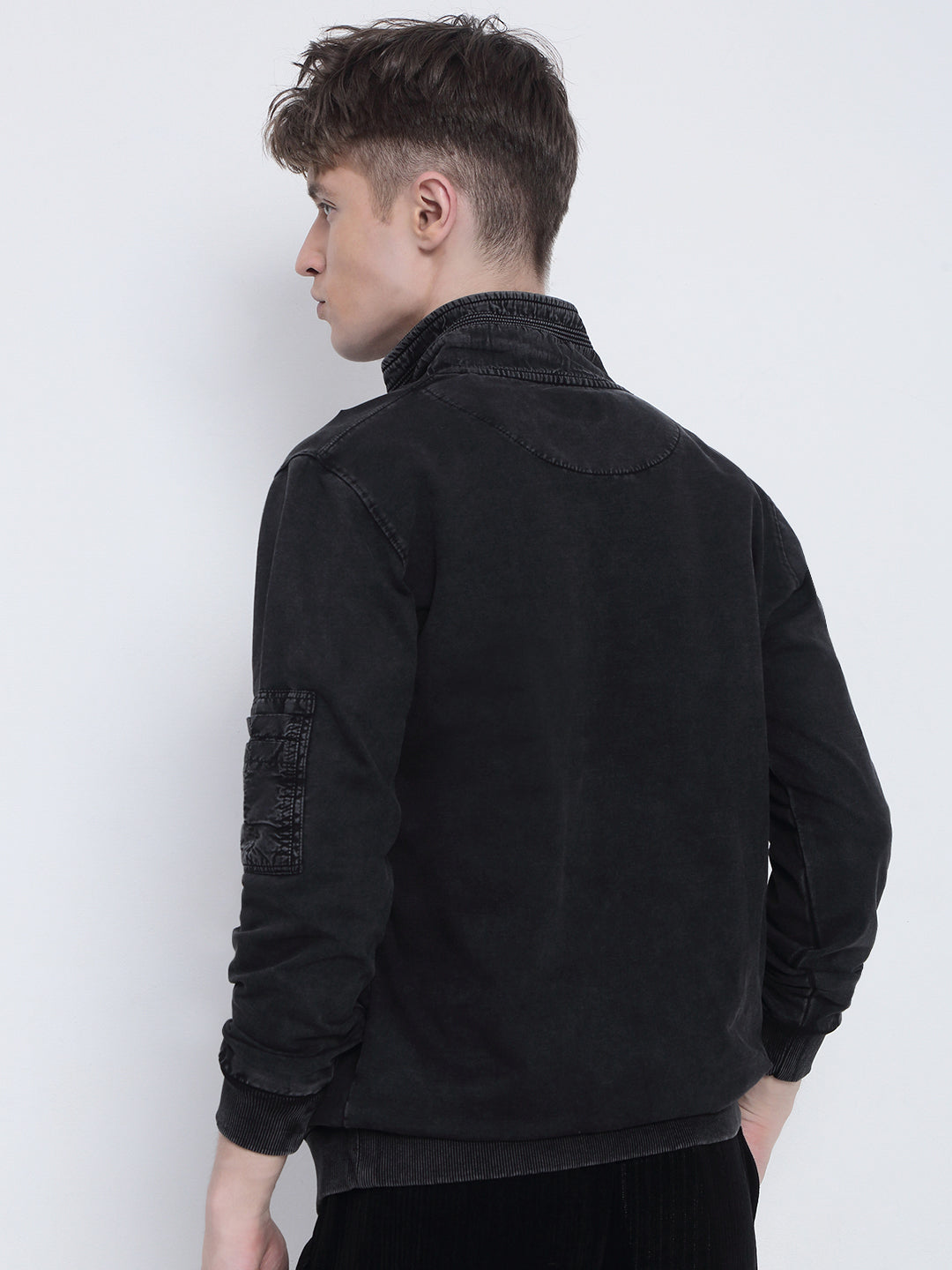 Men's Charcoal High Neck Sweatshirt