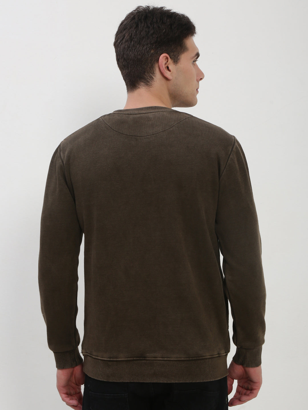 Men's Brown Solid Sweatshirt