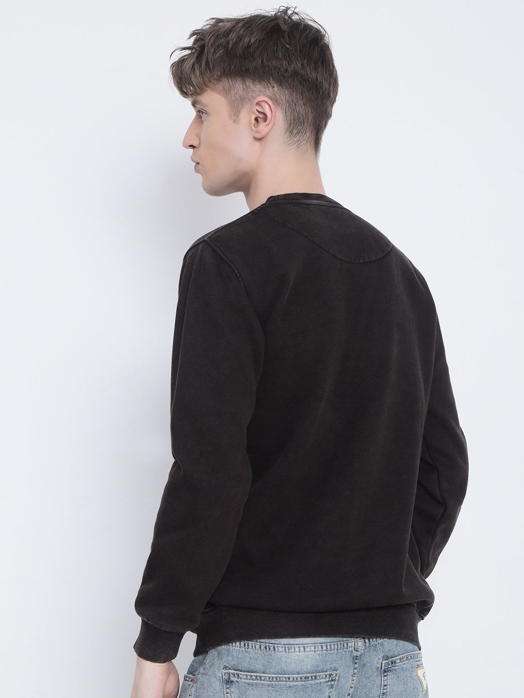 Men's Brown Round Neck Sweatshirt