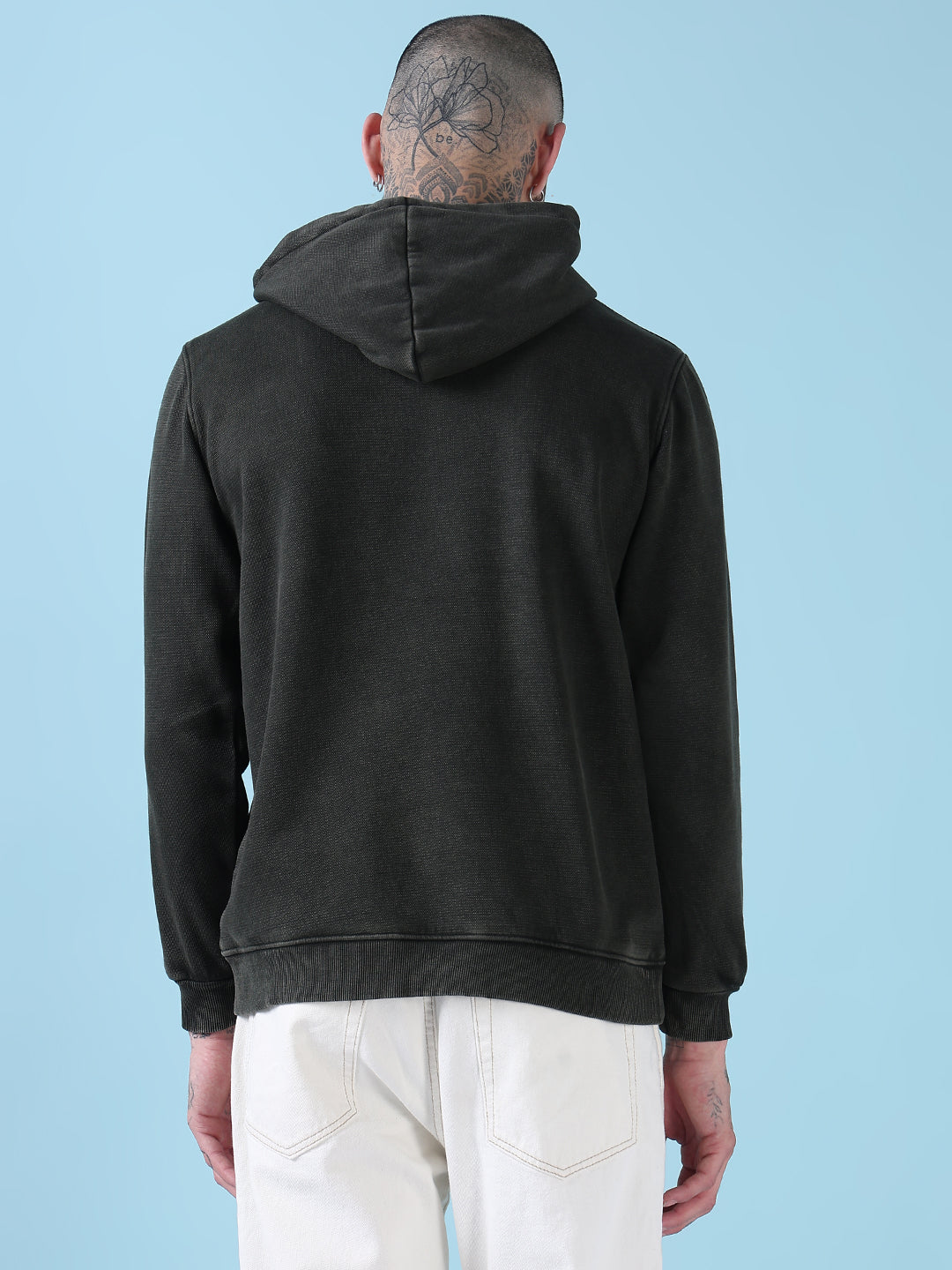 Men's Olive Casual Hoodie with Pockets