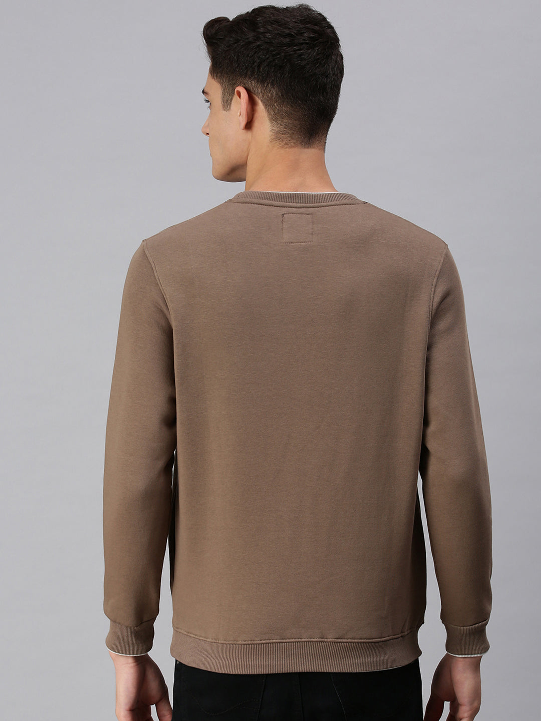 Men Solid Brown Pullover