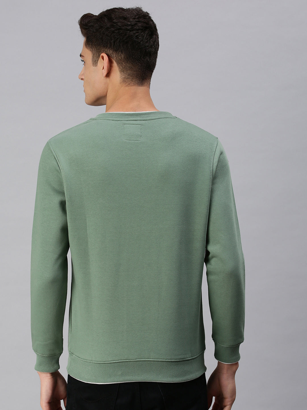 Men Solid Green Sweatshirt