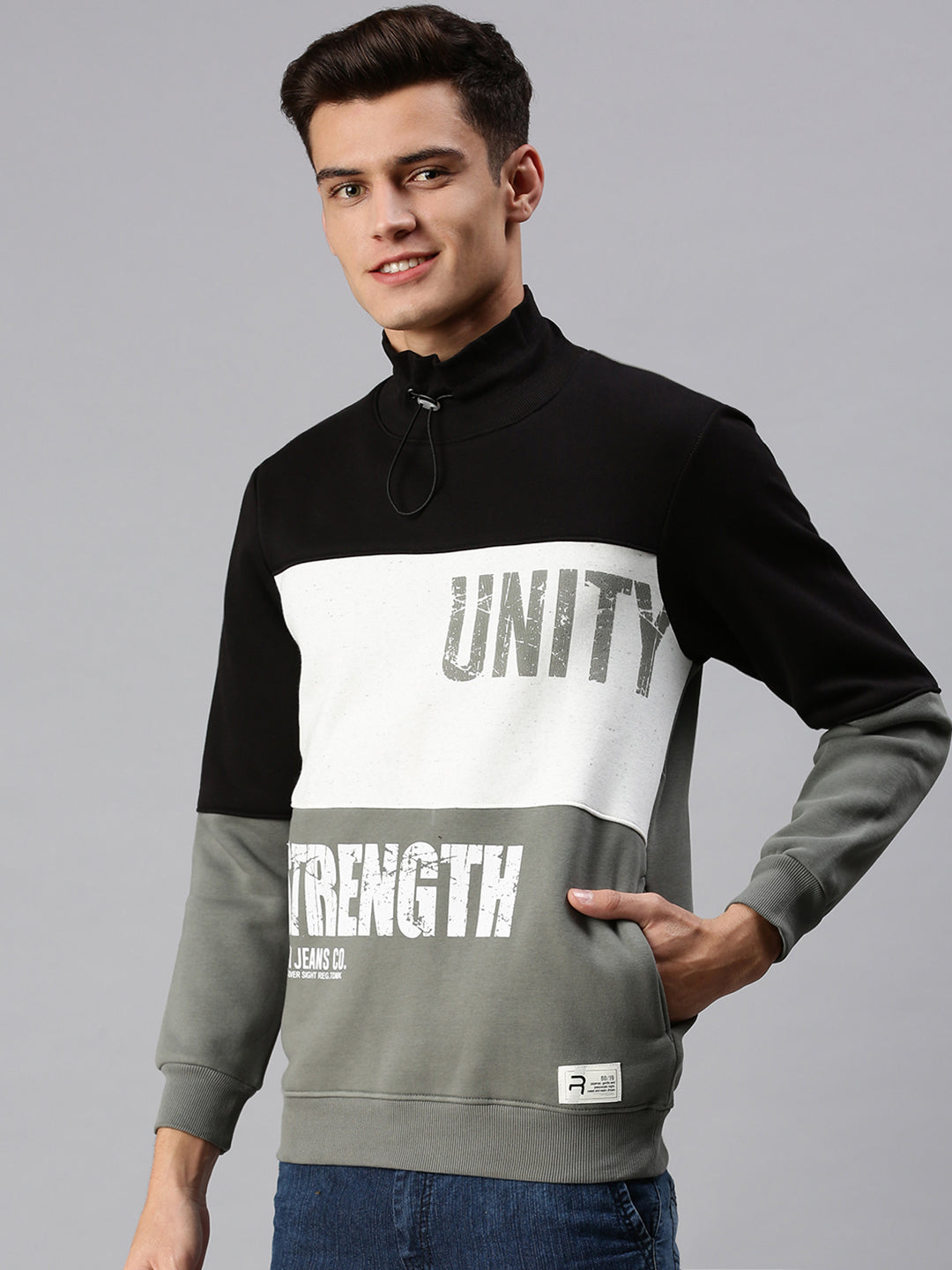 Men Colourblocked Multi Sweatshirt