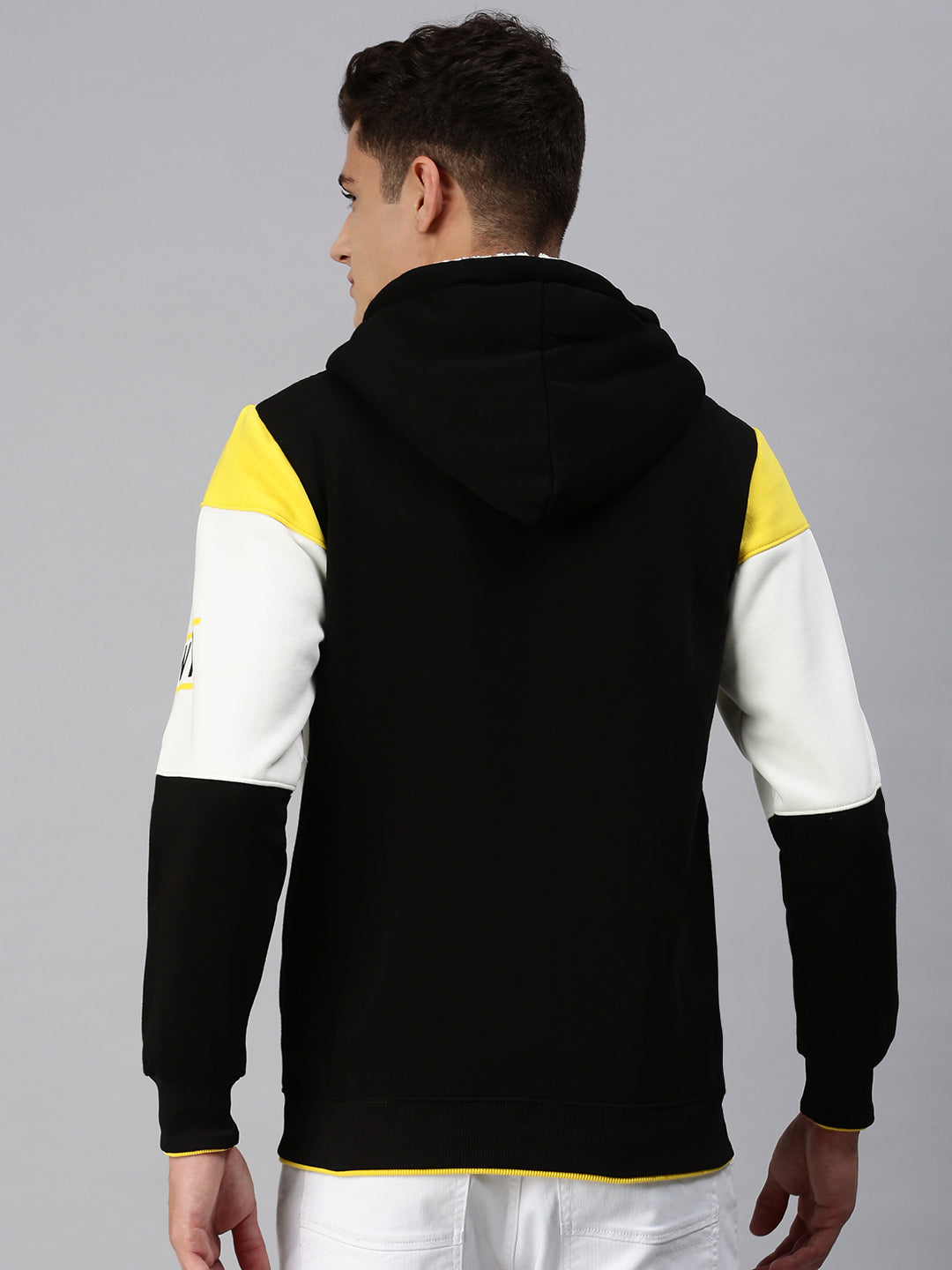 Men Hooded Colourblocked Multi Sweatshirt