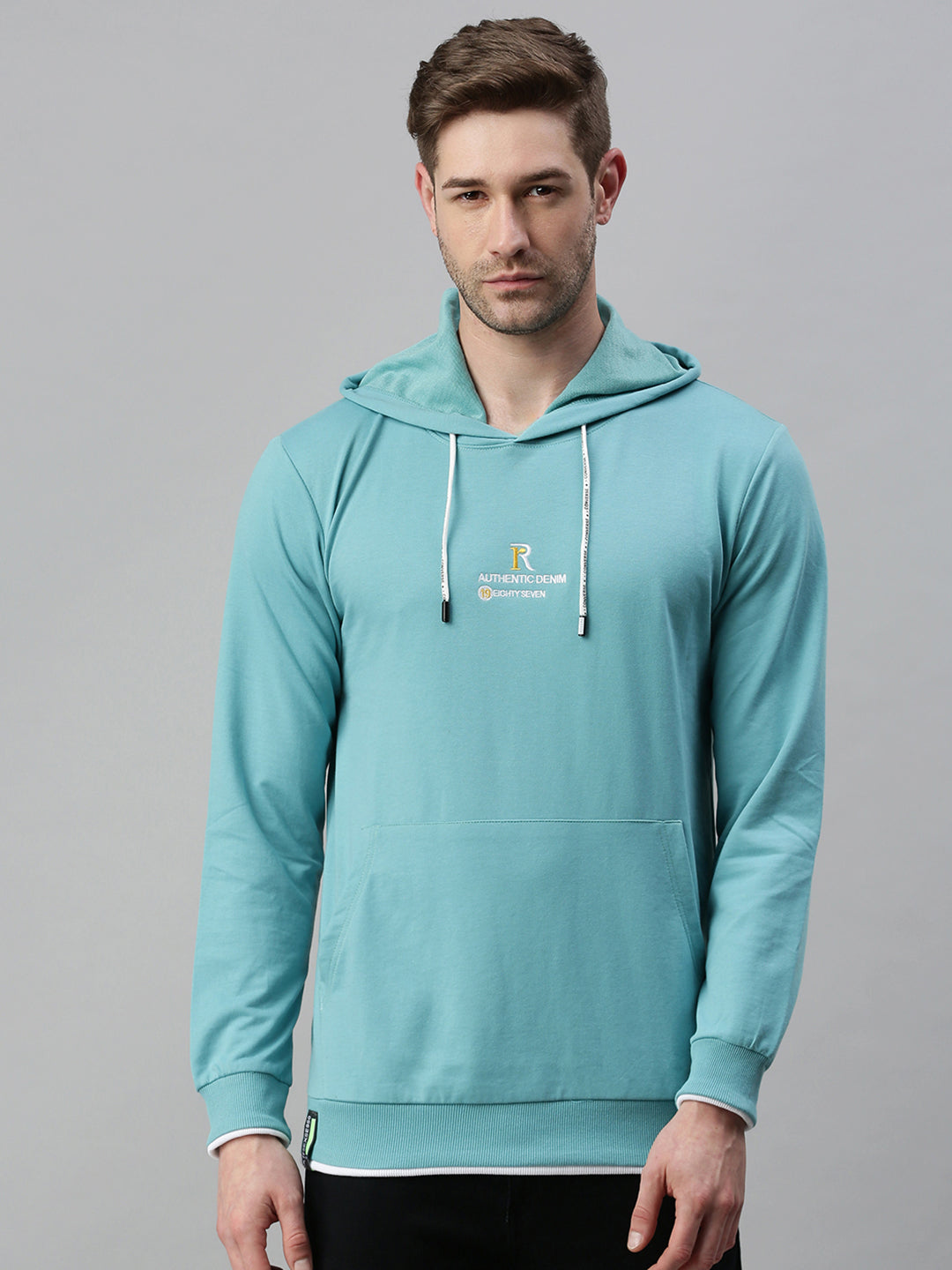 Men Solid Blue Sweatshirt