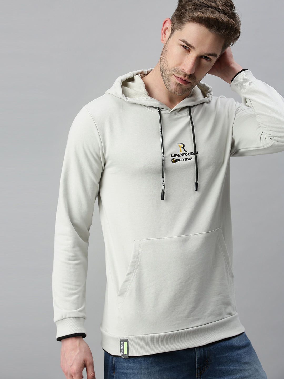 Men Solid Grey Sweatshirt