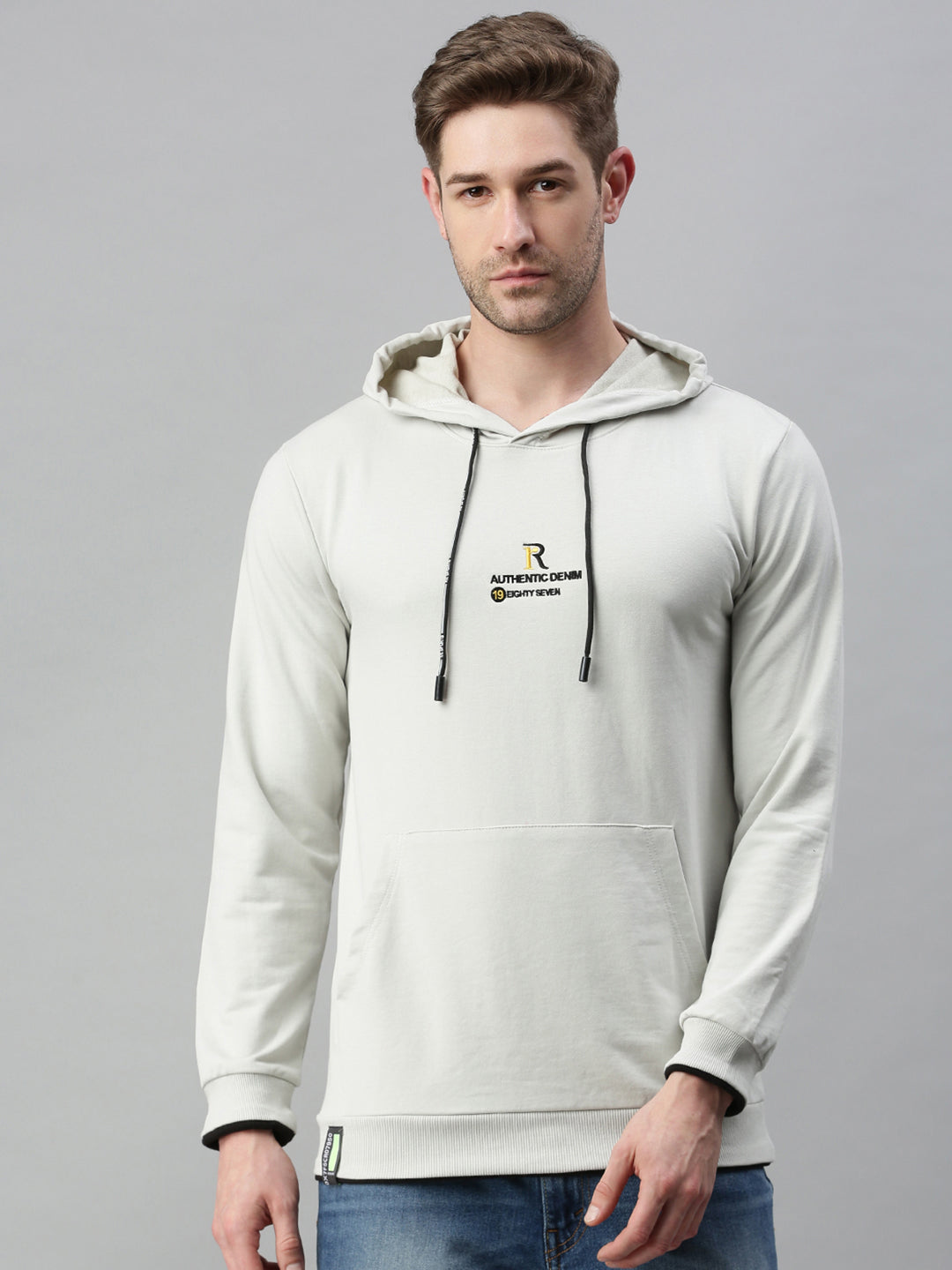 Men Solid Grey Sweatshirt