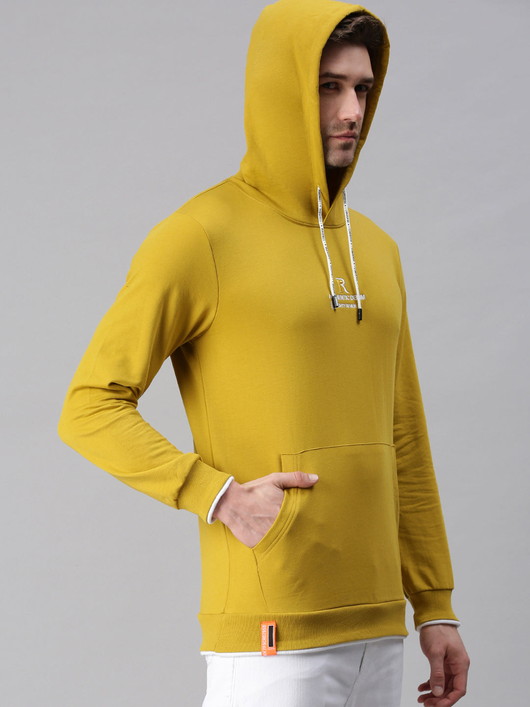 Men Printed Yellow Sweatshirt