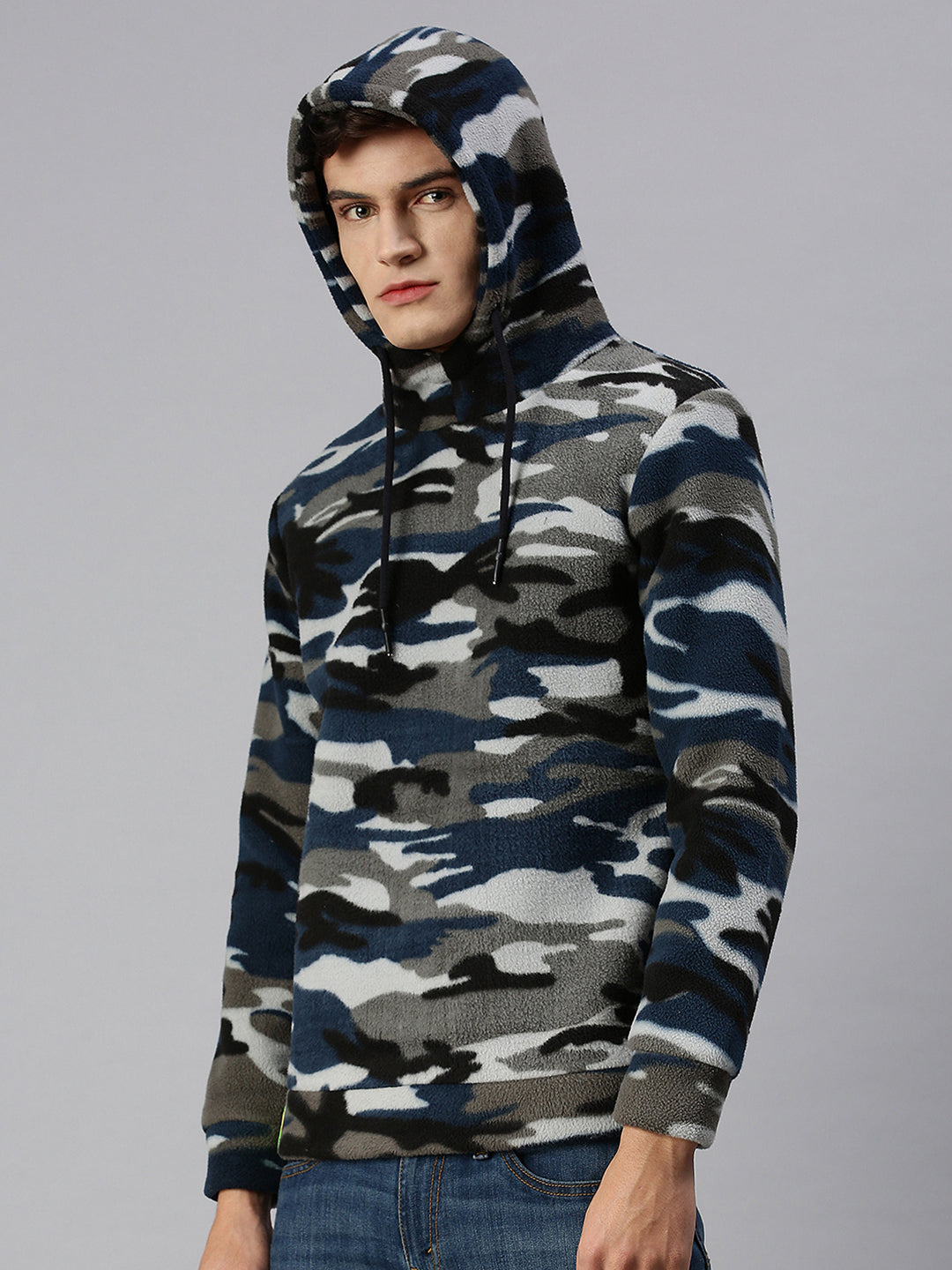 Men Hooded Camouflage Multi Sweatshirt