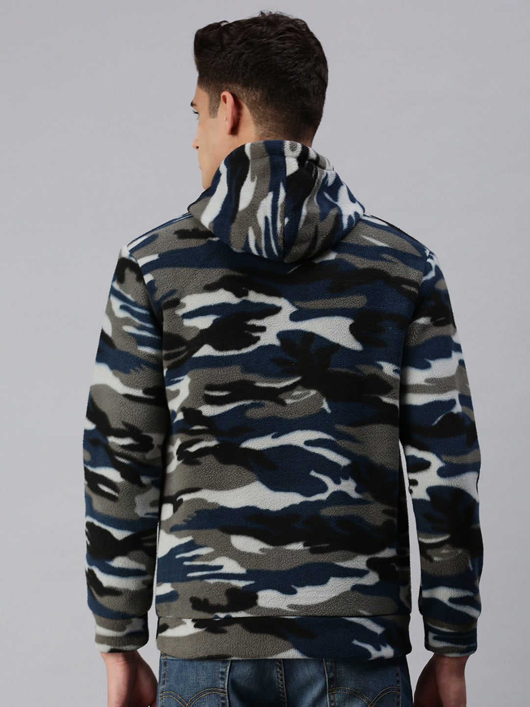 Men Hooded Camouflage Multi Sweatshirt