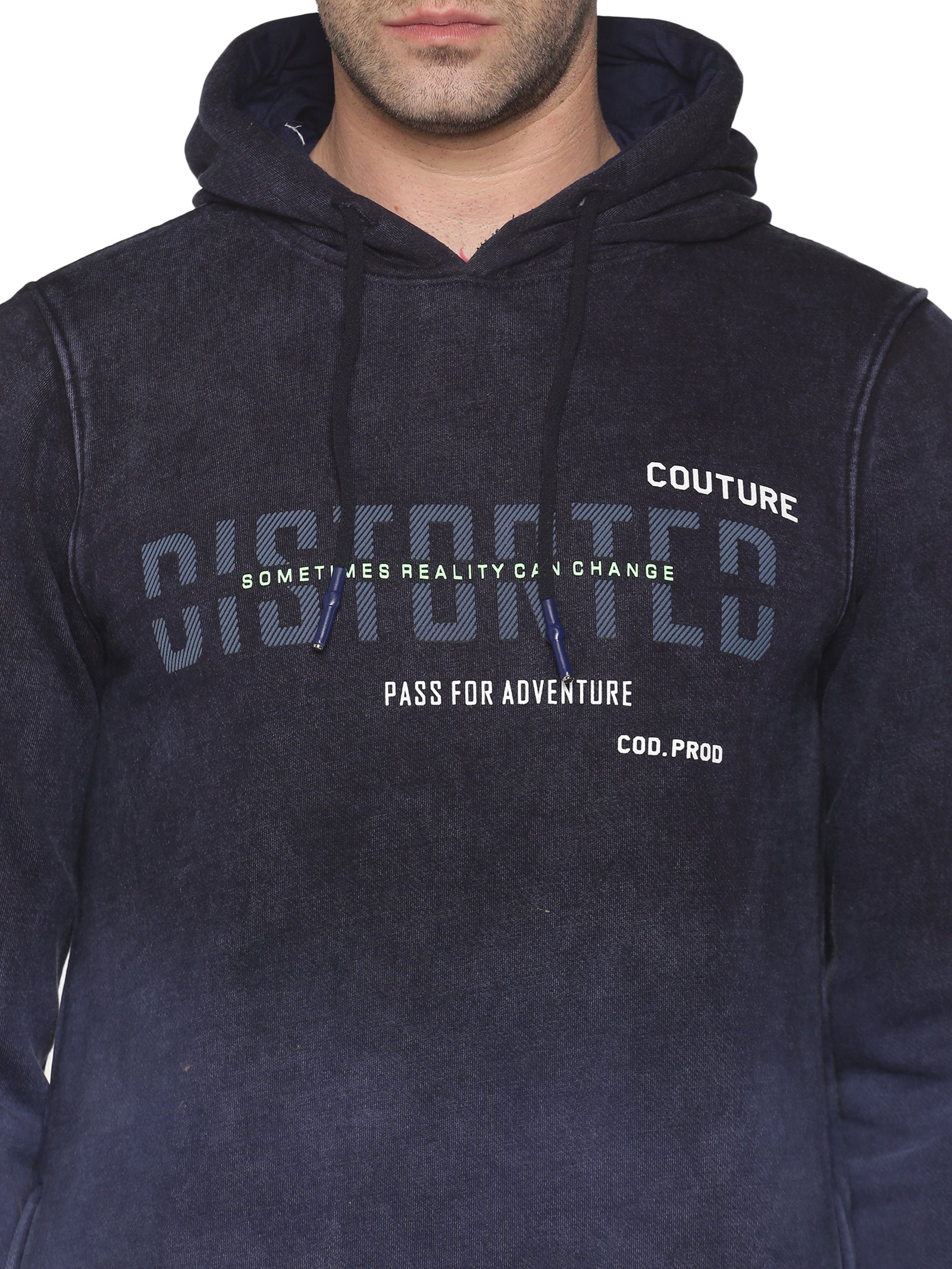 Men Printed Navy Blue Sweatshirt