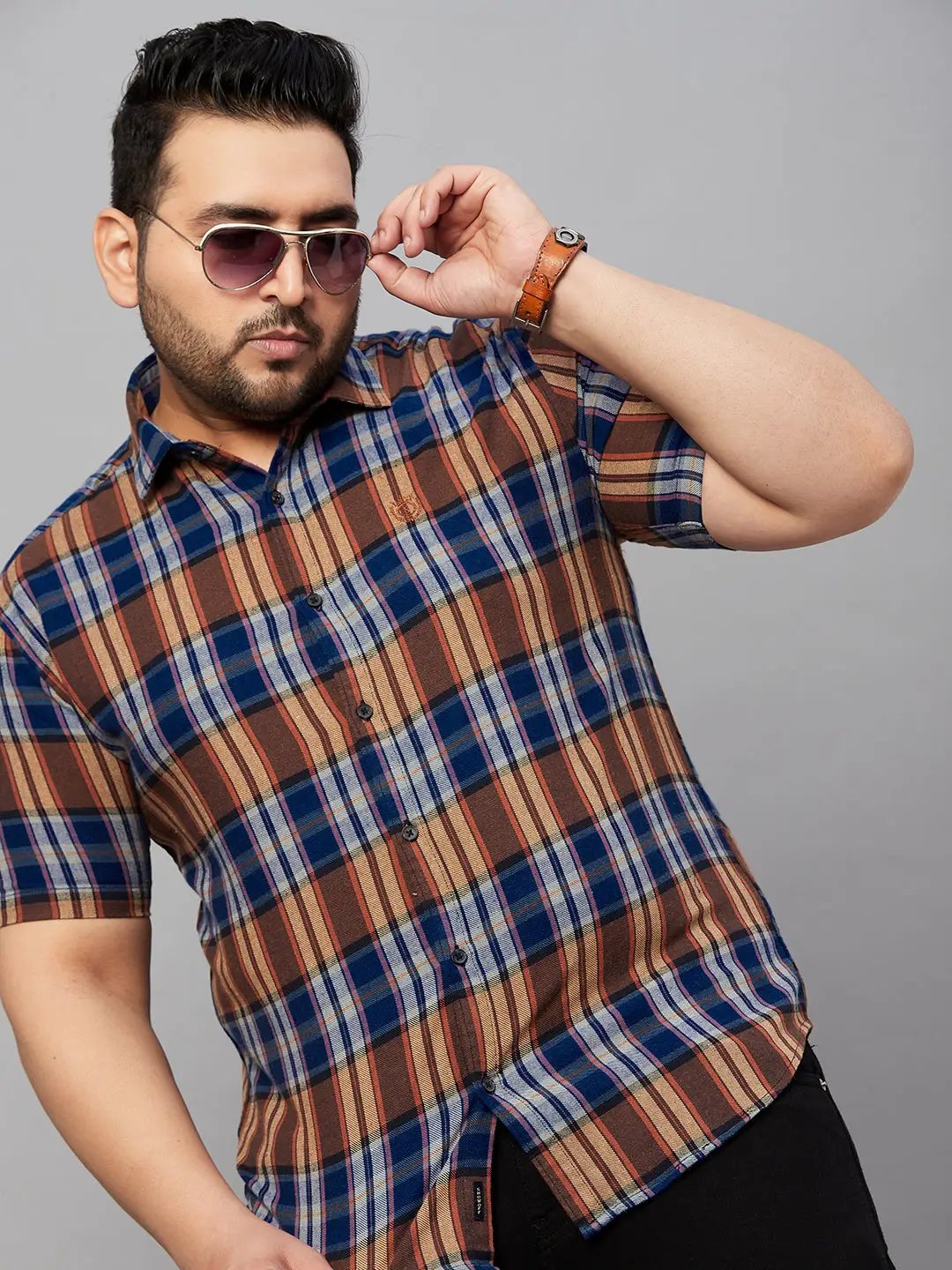 Men's Checked Blue Shirt