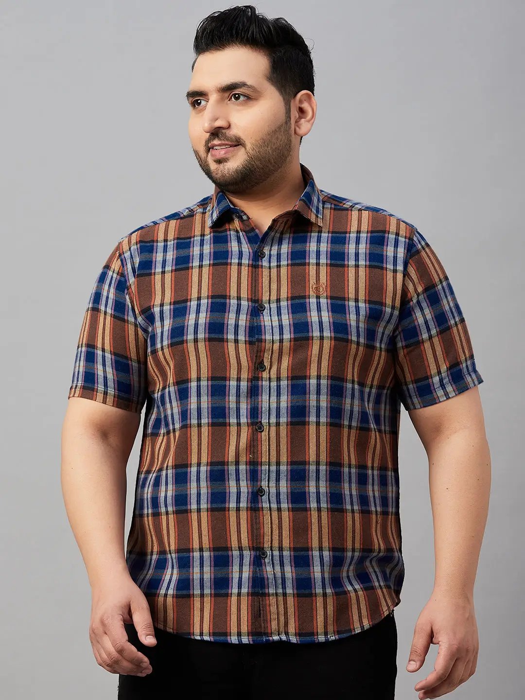 Men's Checked Blue Shirt