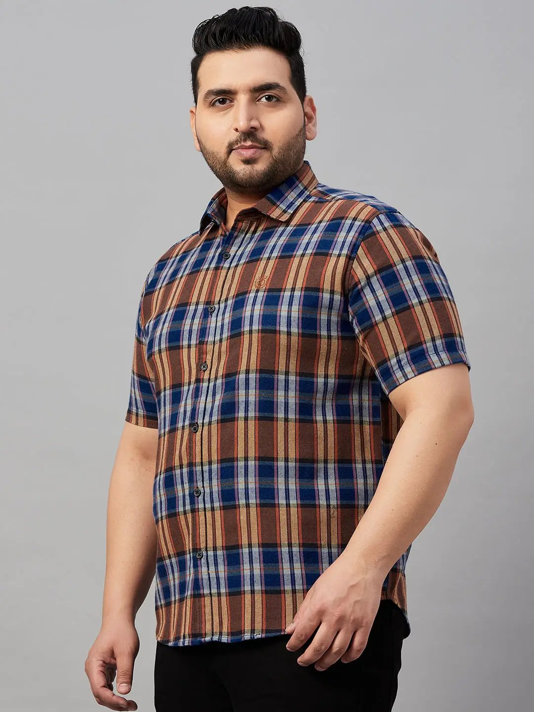 Men's Checked Blue Shirt