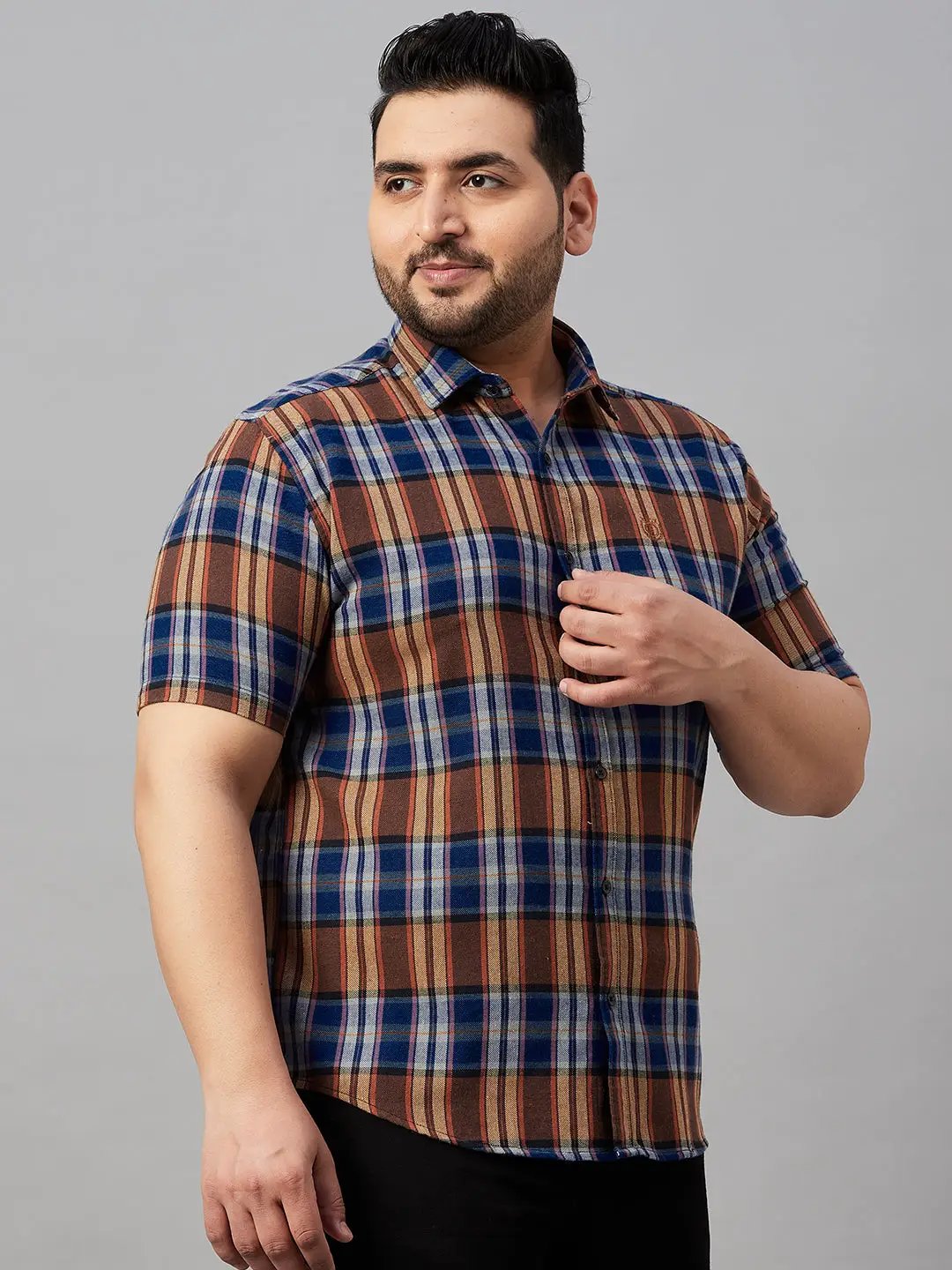 Men's Checked Blue Shirt
