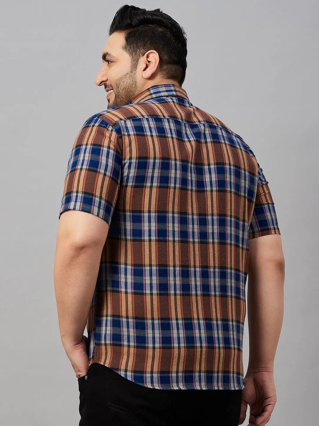 Men's Checked Blue Shirt