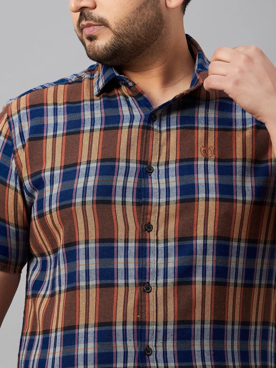 Men's Checked Blue Shirt