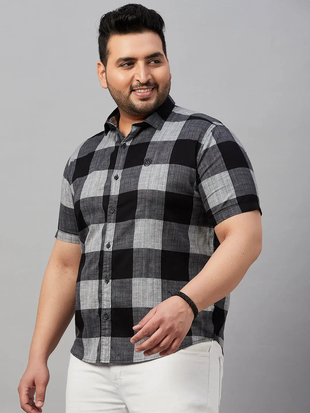 Men's Checked Black Shirt