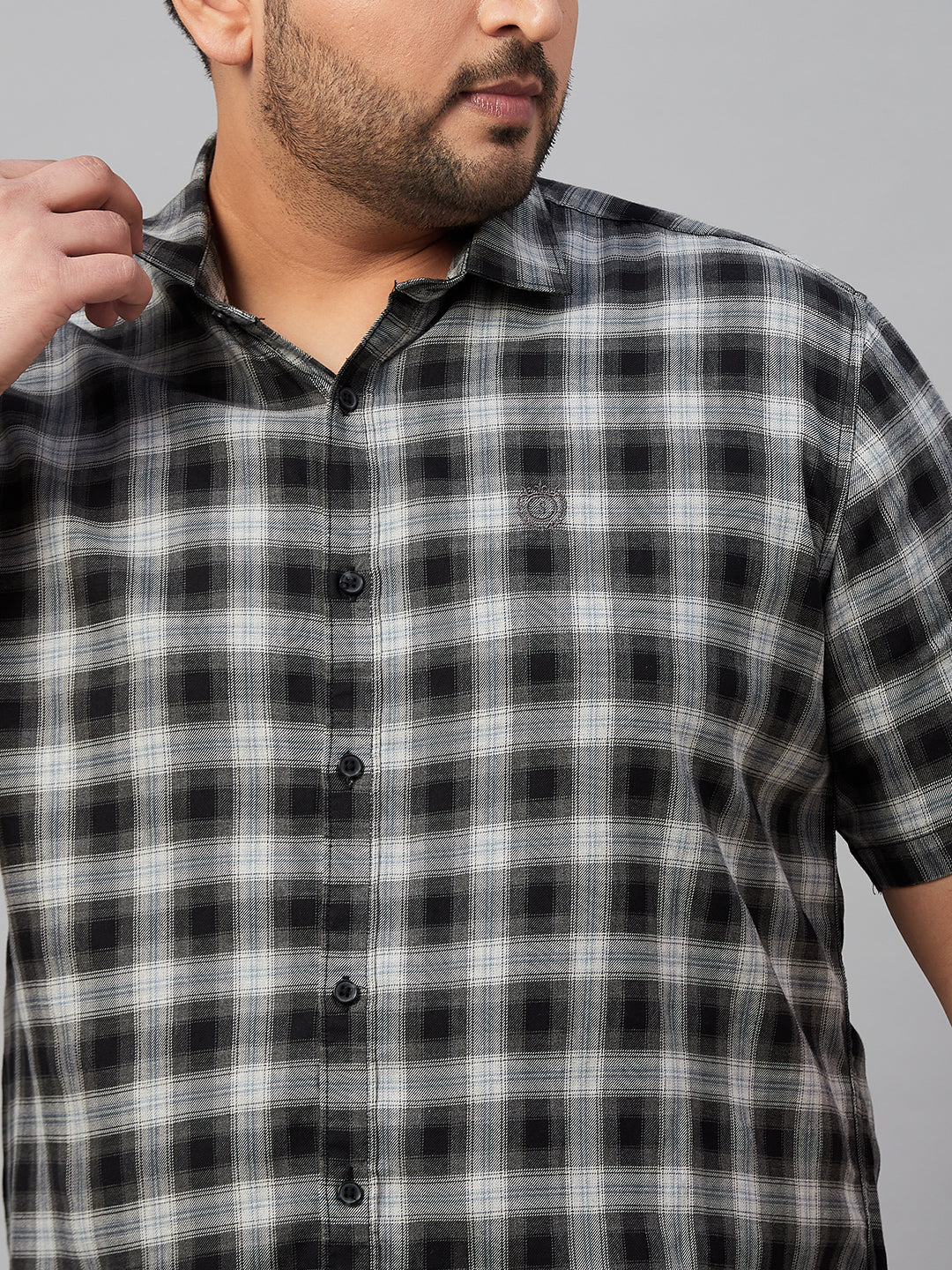 Men Checked Black Shirt