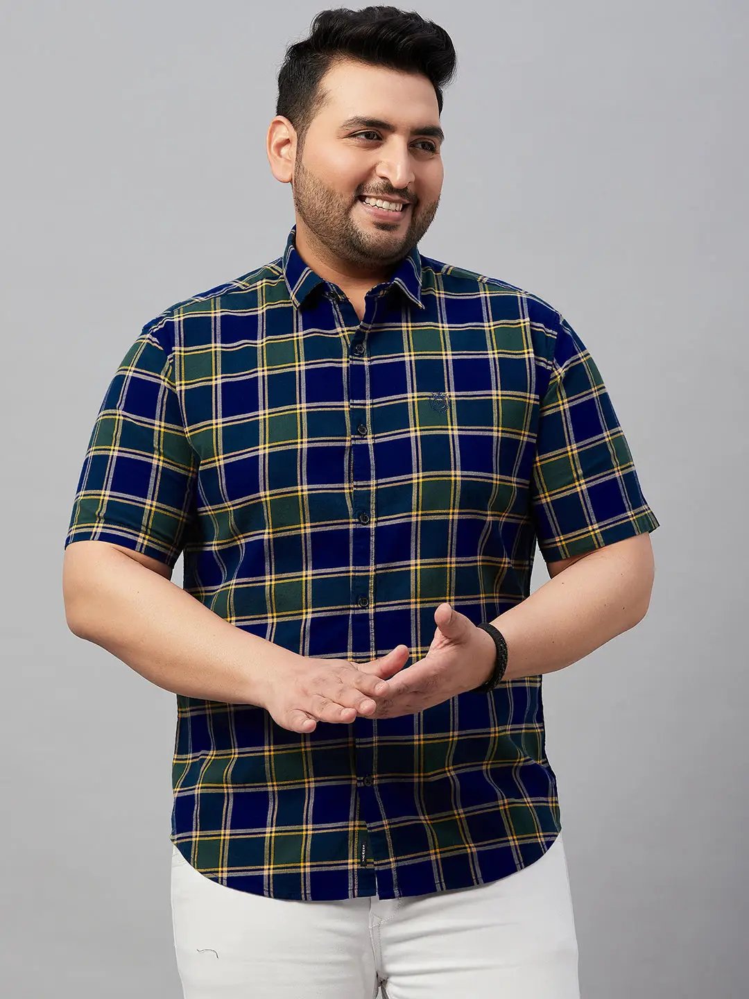 Men's Checked Blue Shirt