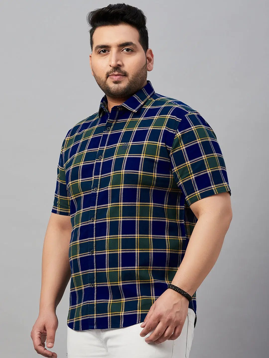 Men's Checked Blue Shirt