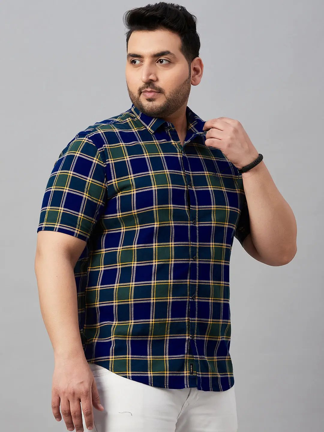 Men's Checked Blue Shirt