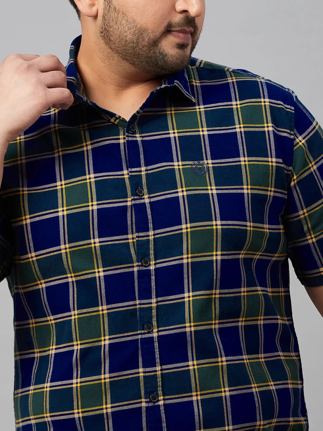 Men's Checked Blue Shirt