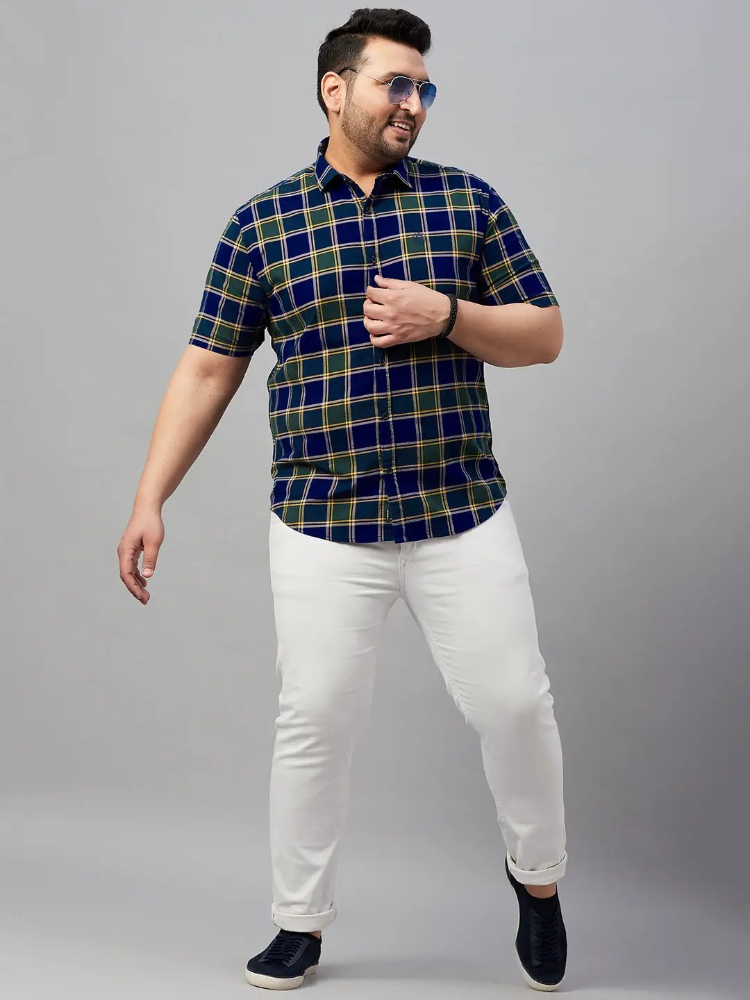 Men's Checked Blue Shirt