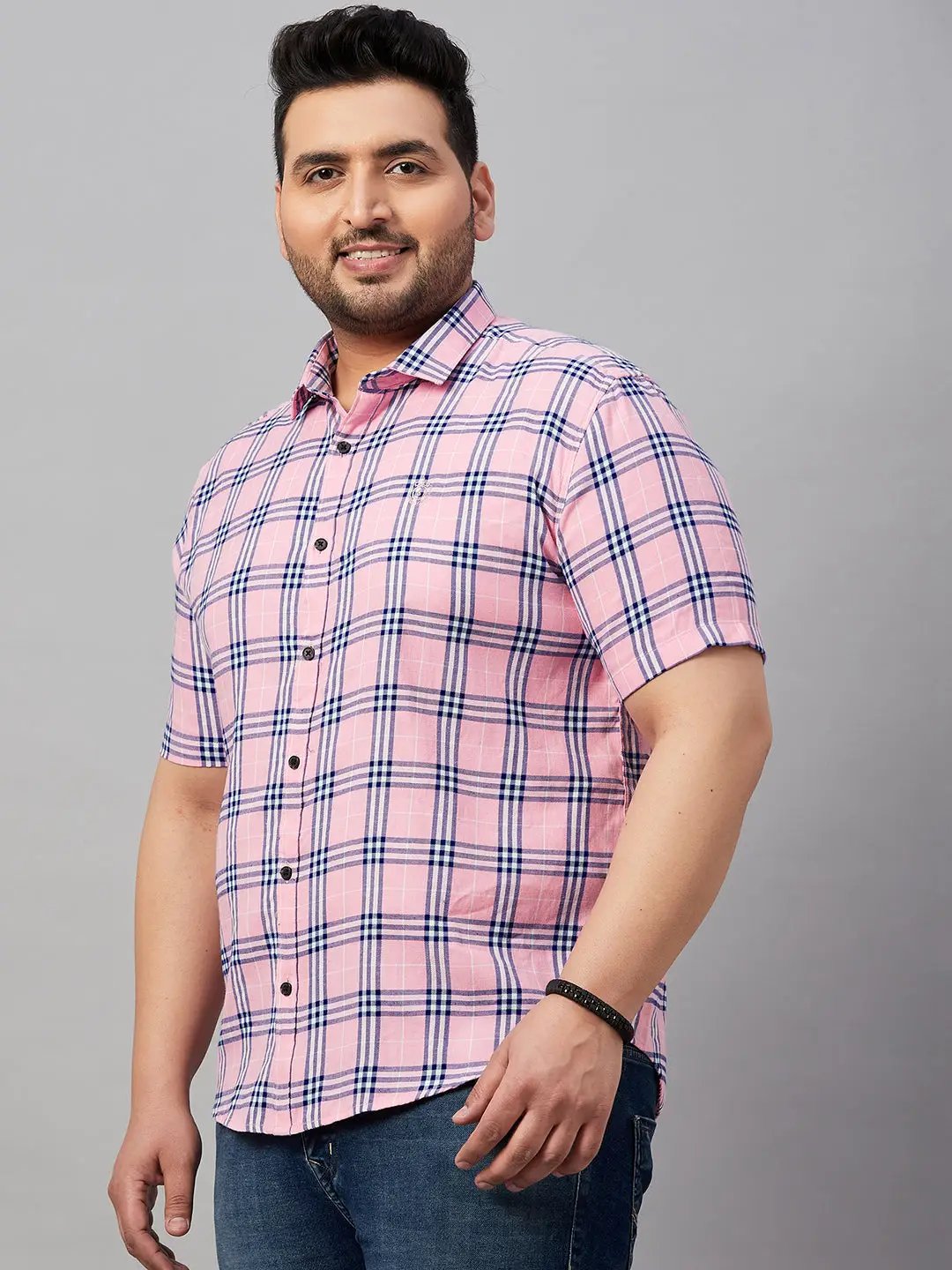 Men's Checked Pink Shirt