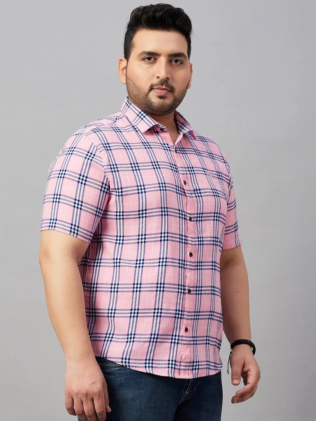 Men's Checked Pink Shirt
