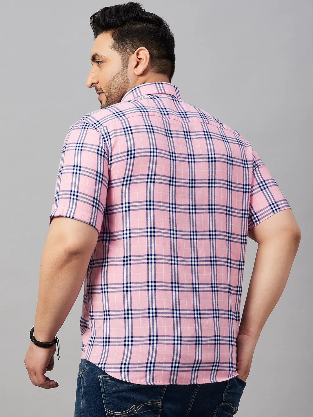 Men's Checked Pink Shirt