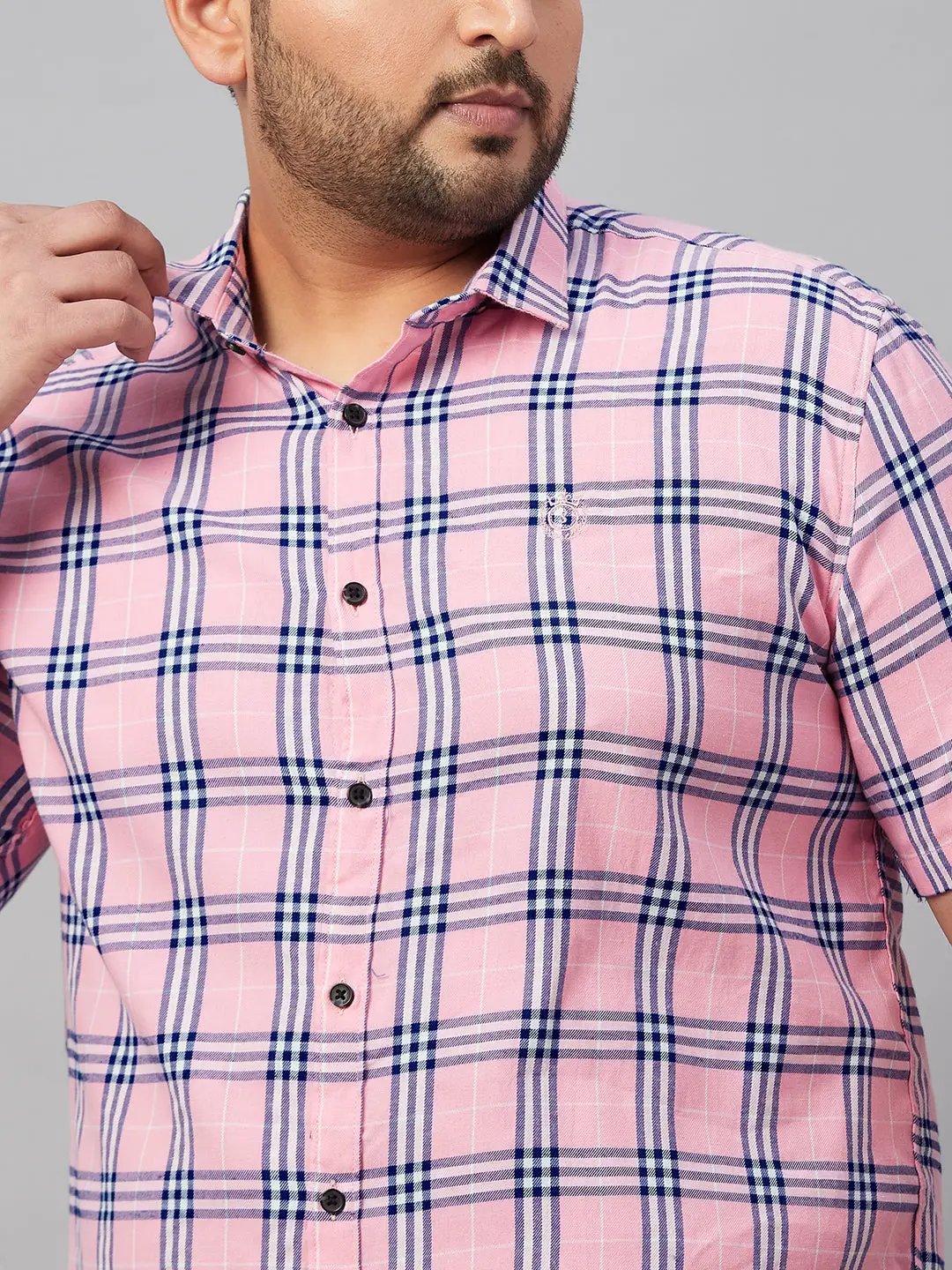 Men's Checked Pink Shirt