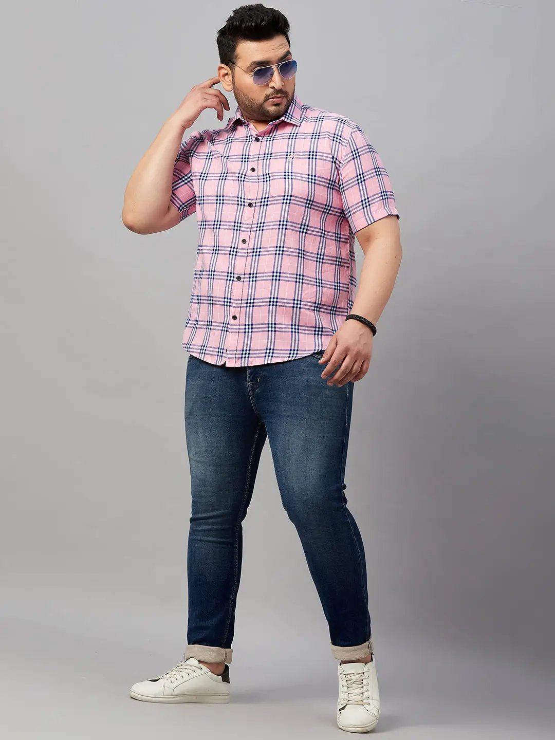 Men's Checked Pink Shirt