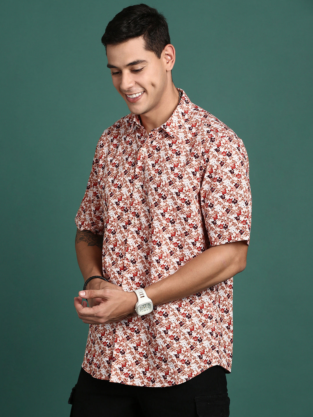 Men Floral Multi Slim Fit Shirt