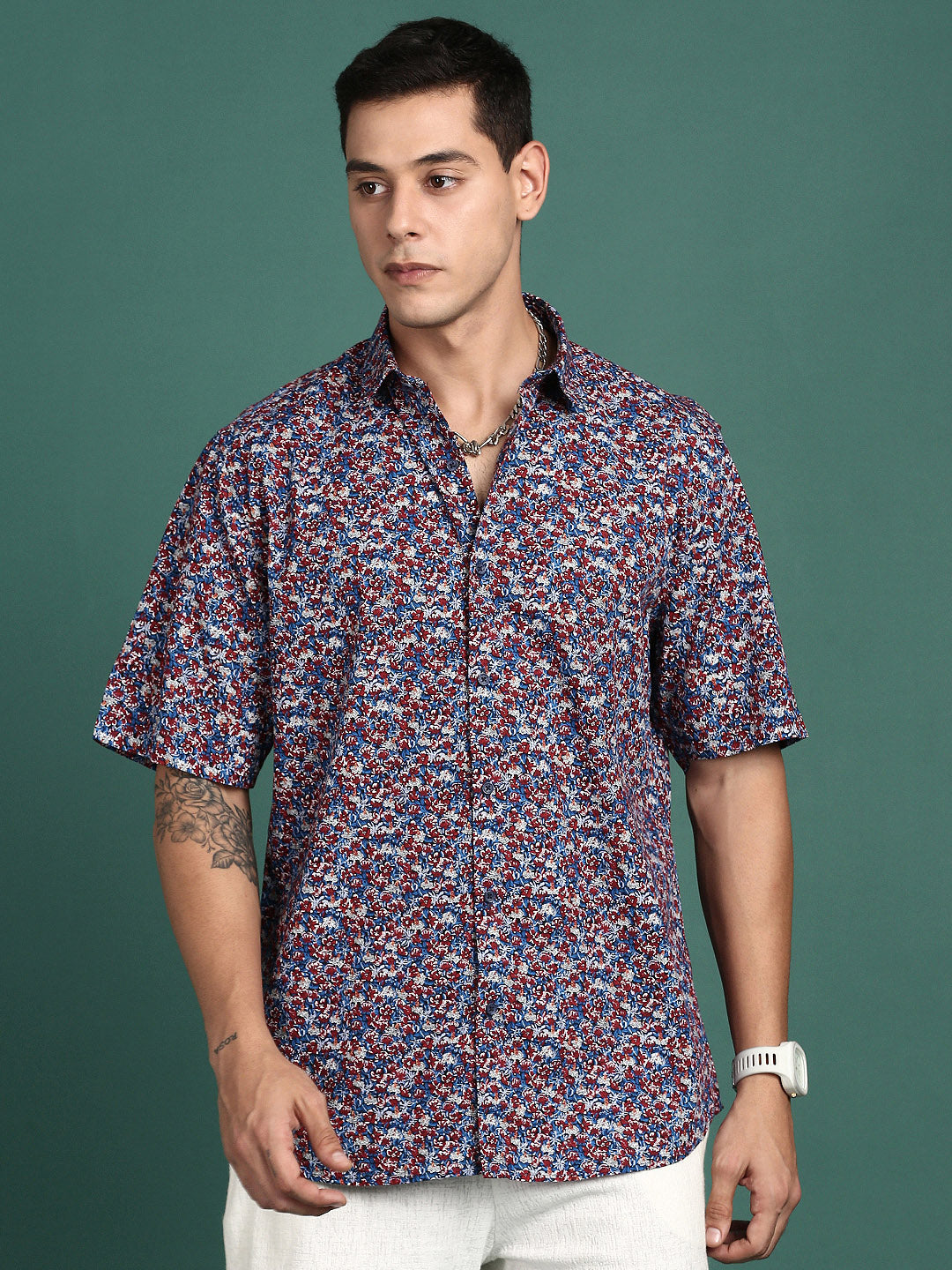 Men Floral Multi Slim Fit Shirt