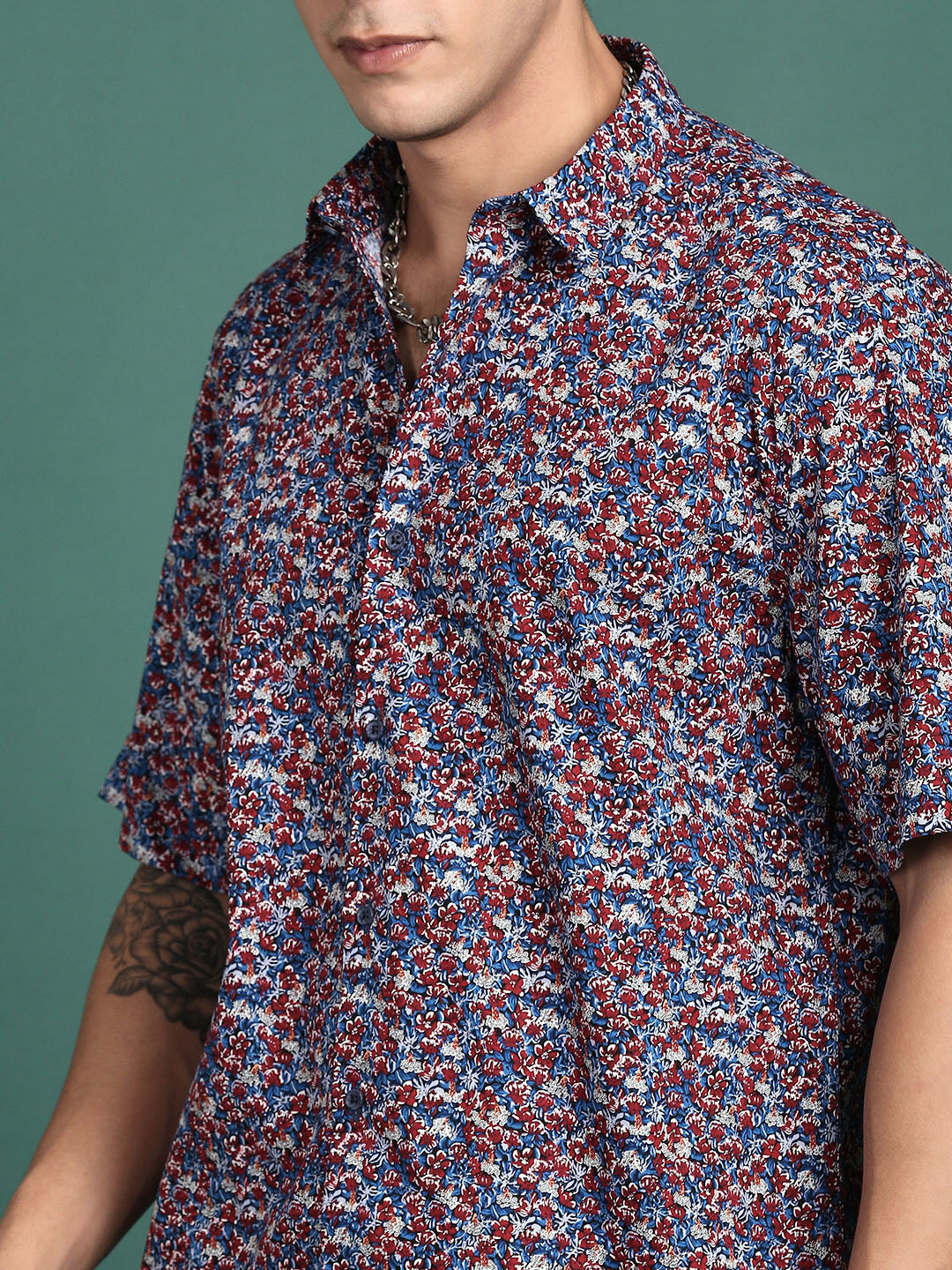 Men Floral Multi Slim Fit Shirt