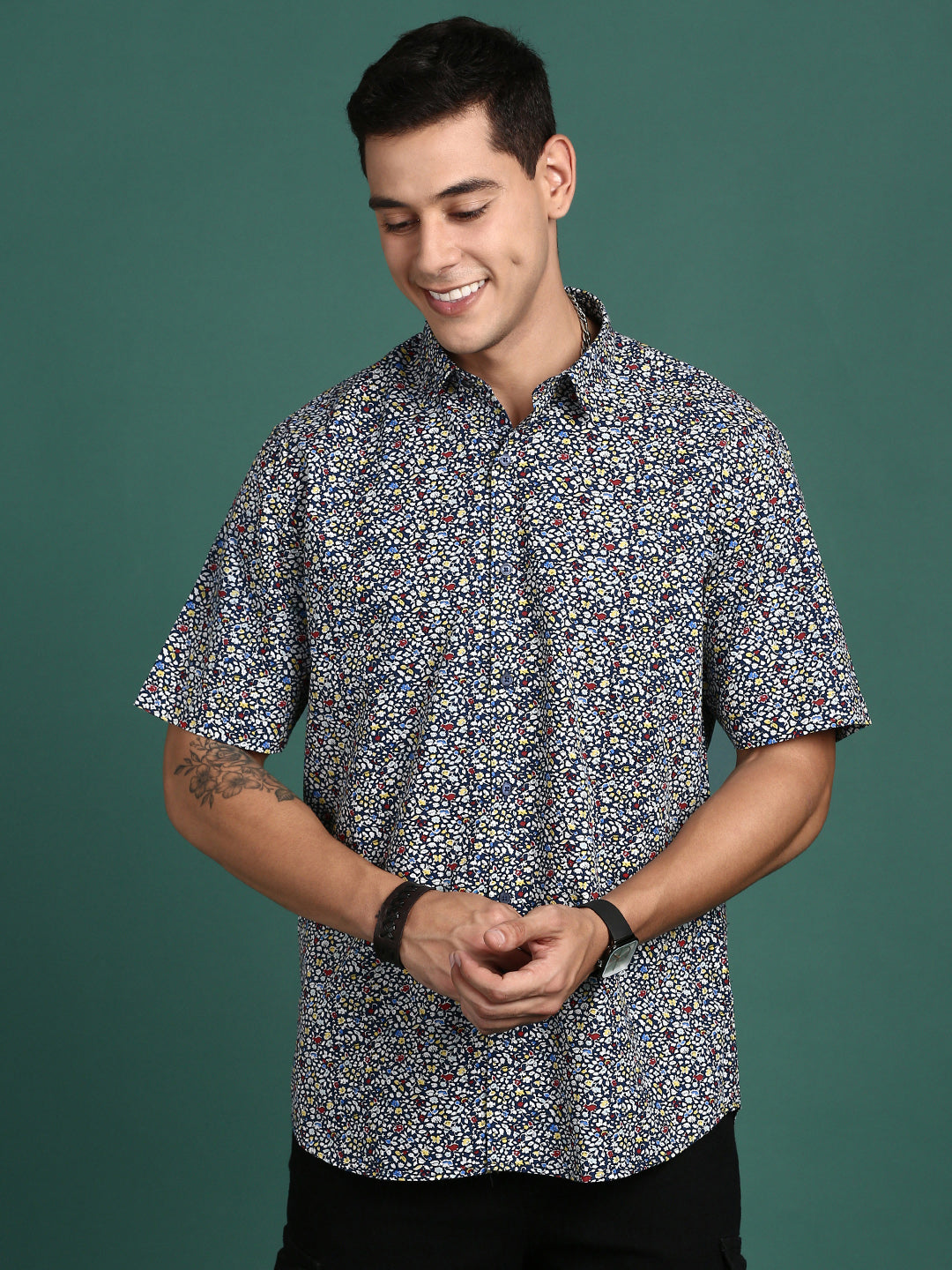 Men Floral Multi Slim Fit Shirt