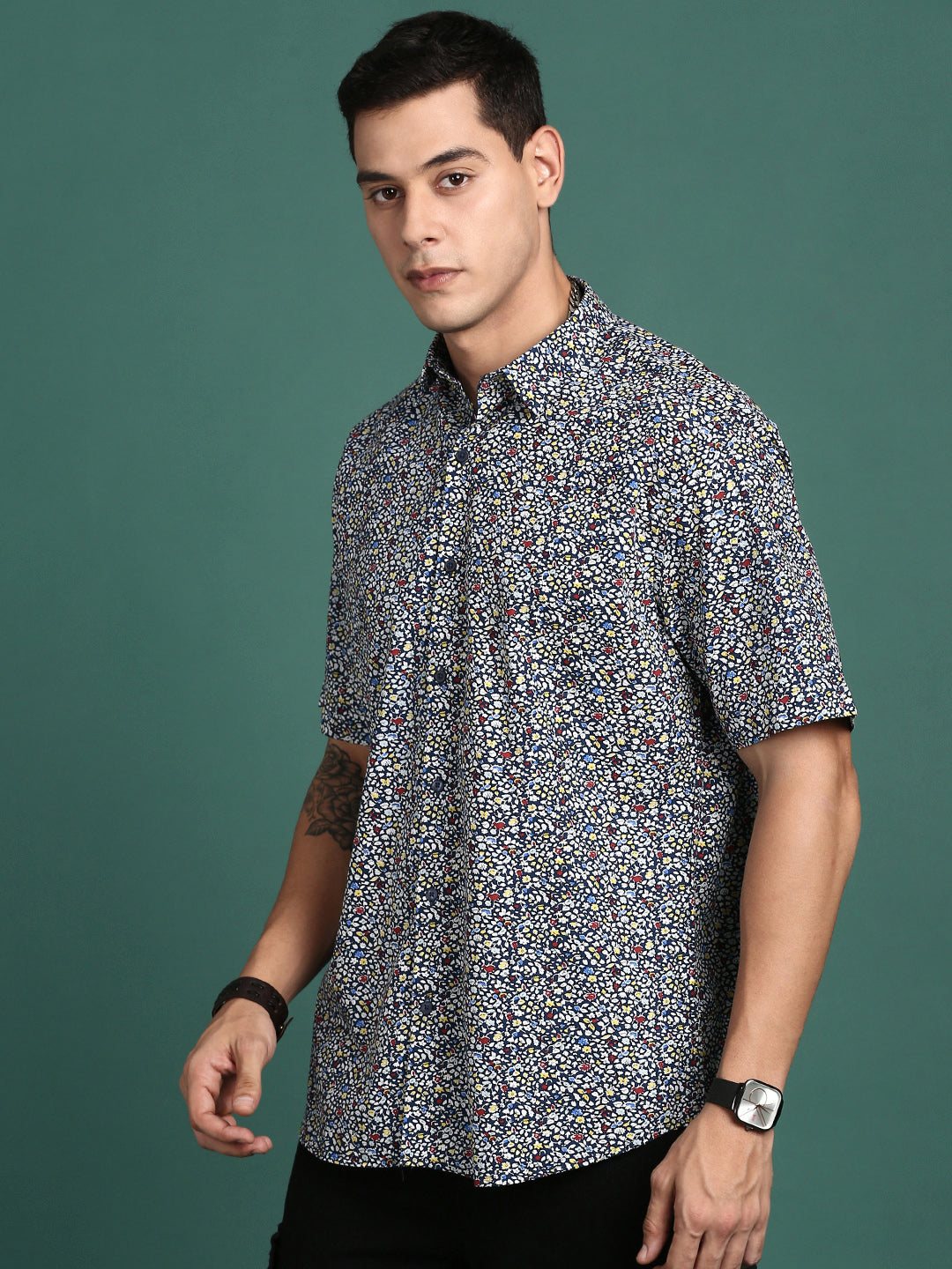 Men Floral Multi Slim Fit Shirt