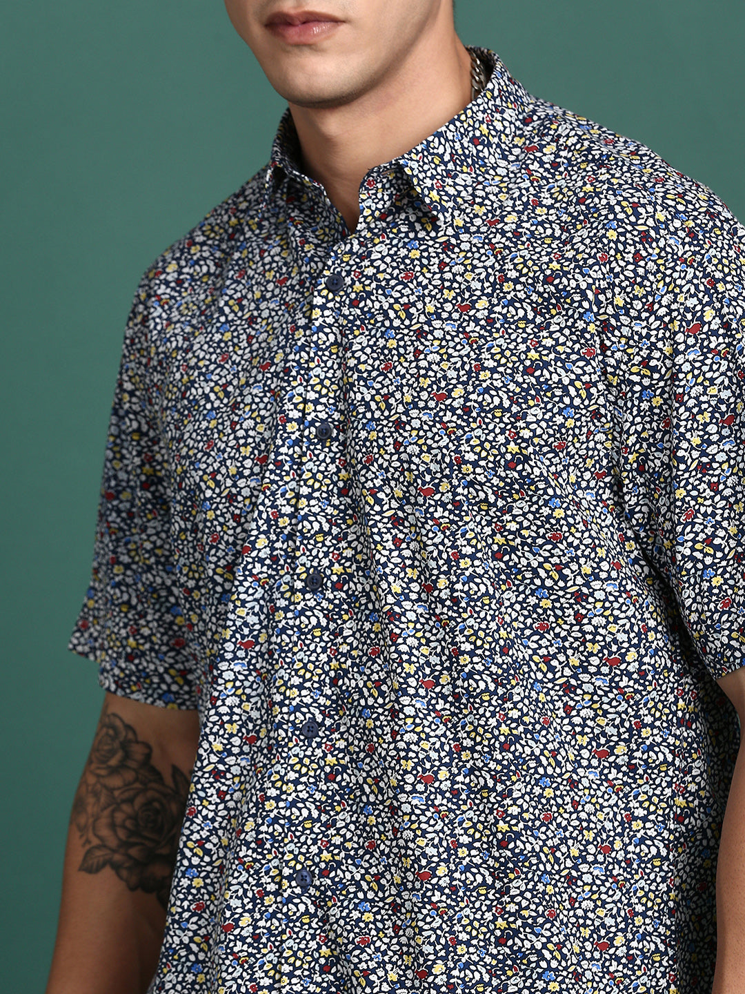 Men Floral Multi Slim Fit Shirt