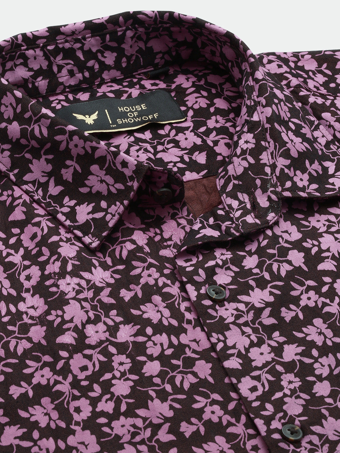 Men Floral Pink Slim Fit Shirt