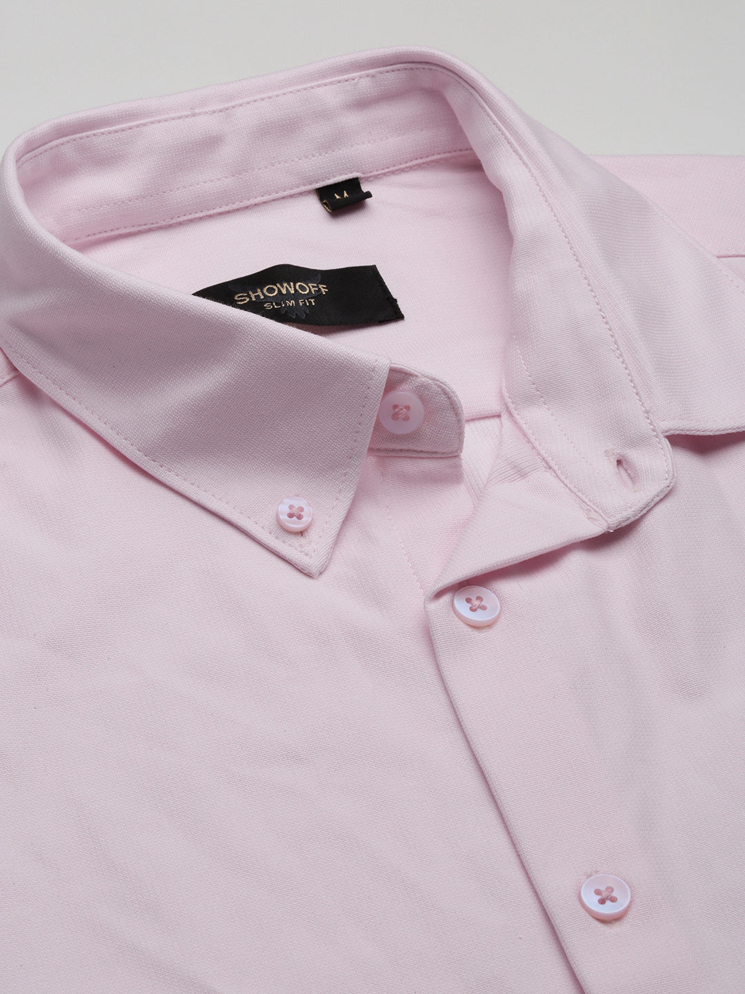 Men Pink Solid Slim Fit Shirt