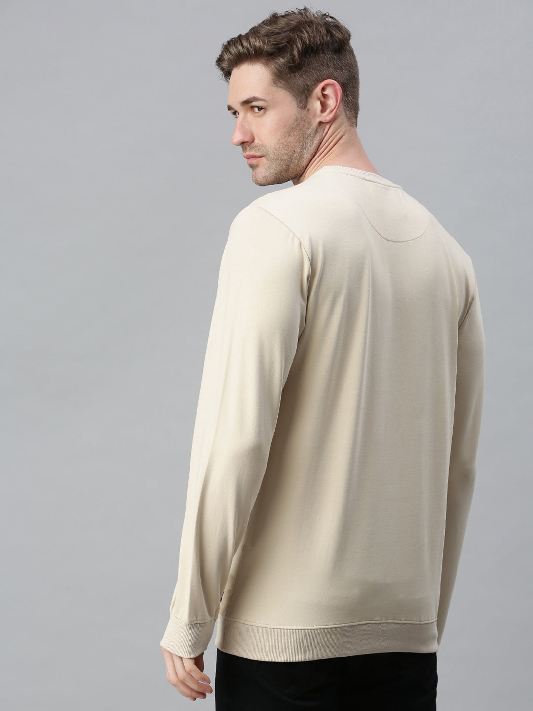 Men Printed Beige Sweatshirt