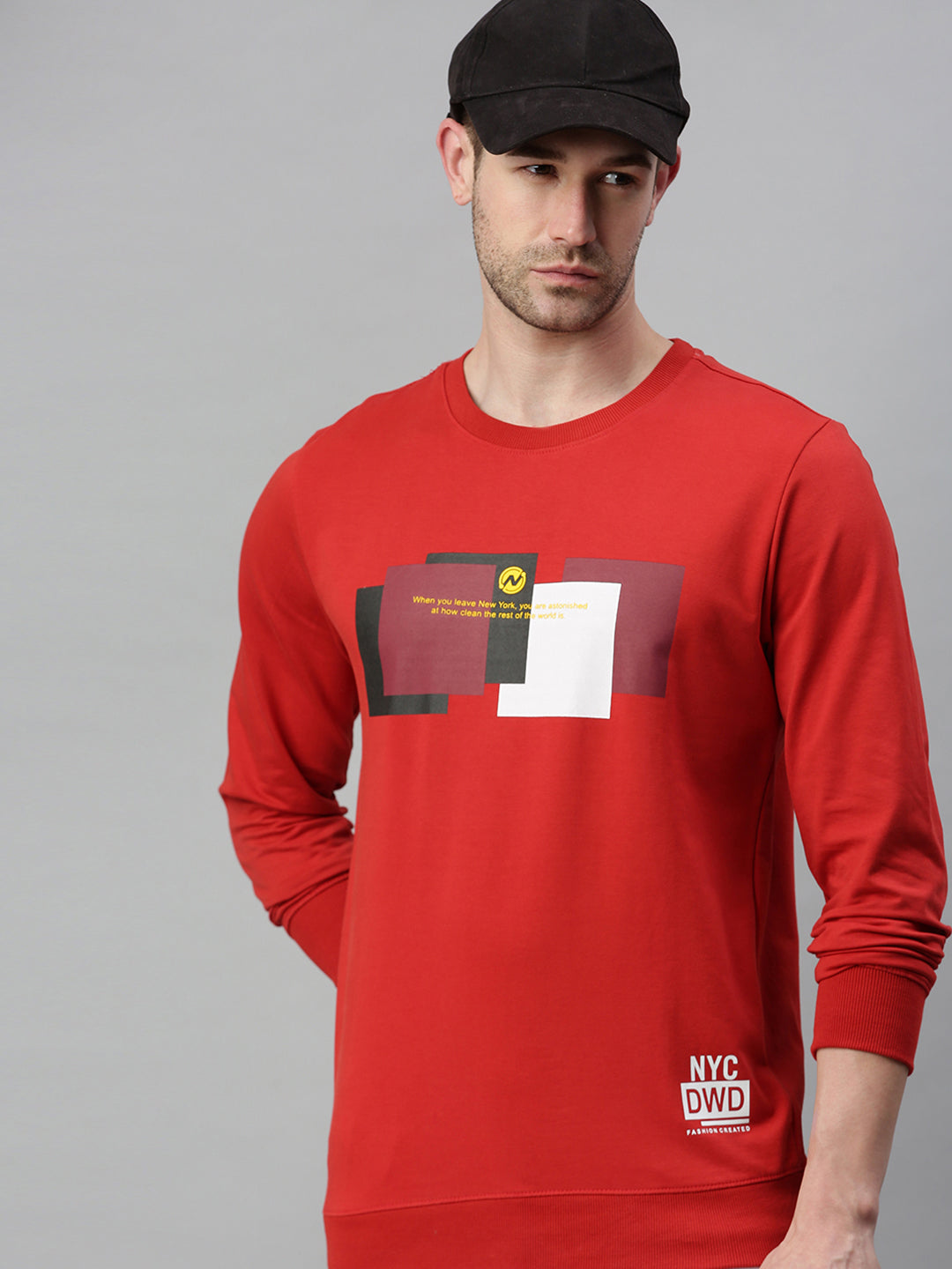 Men Graphic Red Sweatshirt