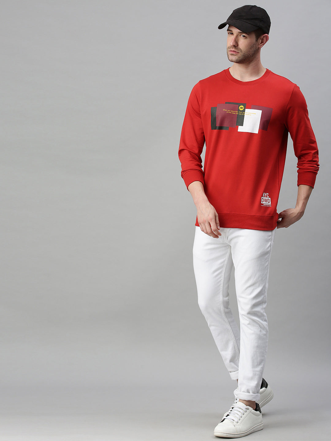 Men Graphic Red Sweatshirt